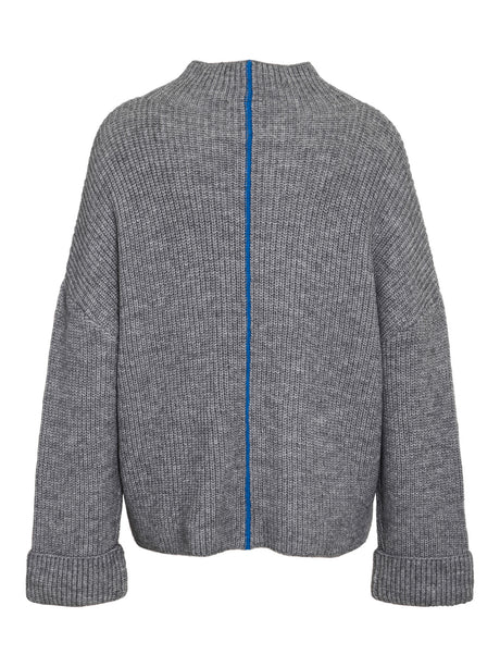 Medium Grey Melange CLASSIC BLUE LIINE Striktrøje fra Noisy May - 27034685