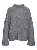 Medium Grey Melange CLASSIC BLUE LIINE Striktrøje fra Noisy May - 27034685