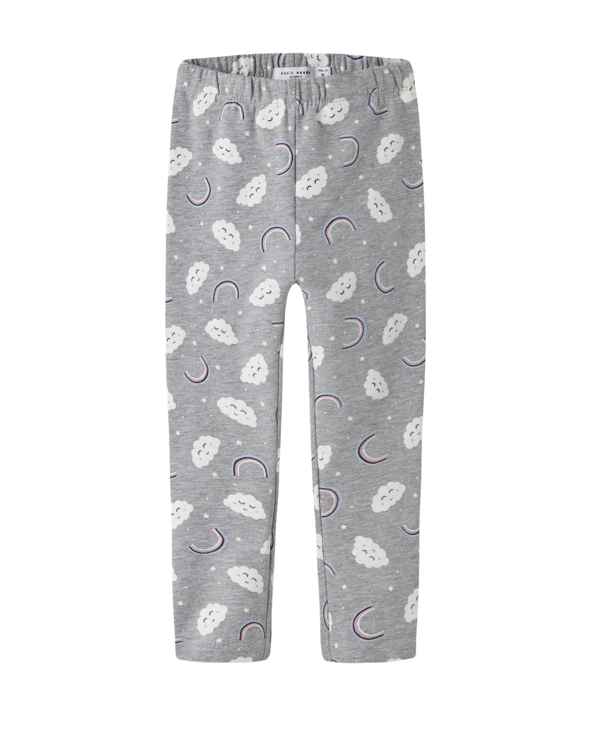Grey Melange Rainbow Clouds Leggings fra Name it - 13234445