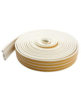 Tætningsliste hvid 9x5,5 mm-6 m gummi