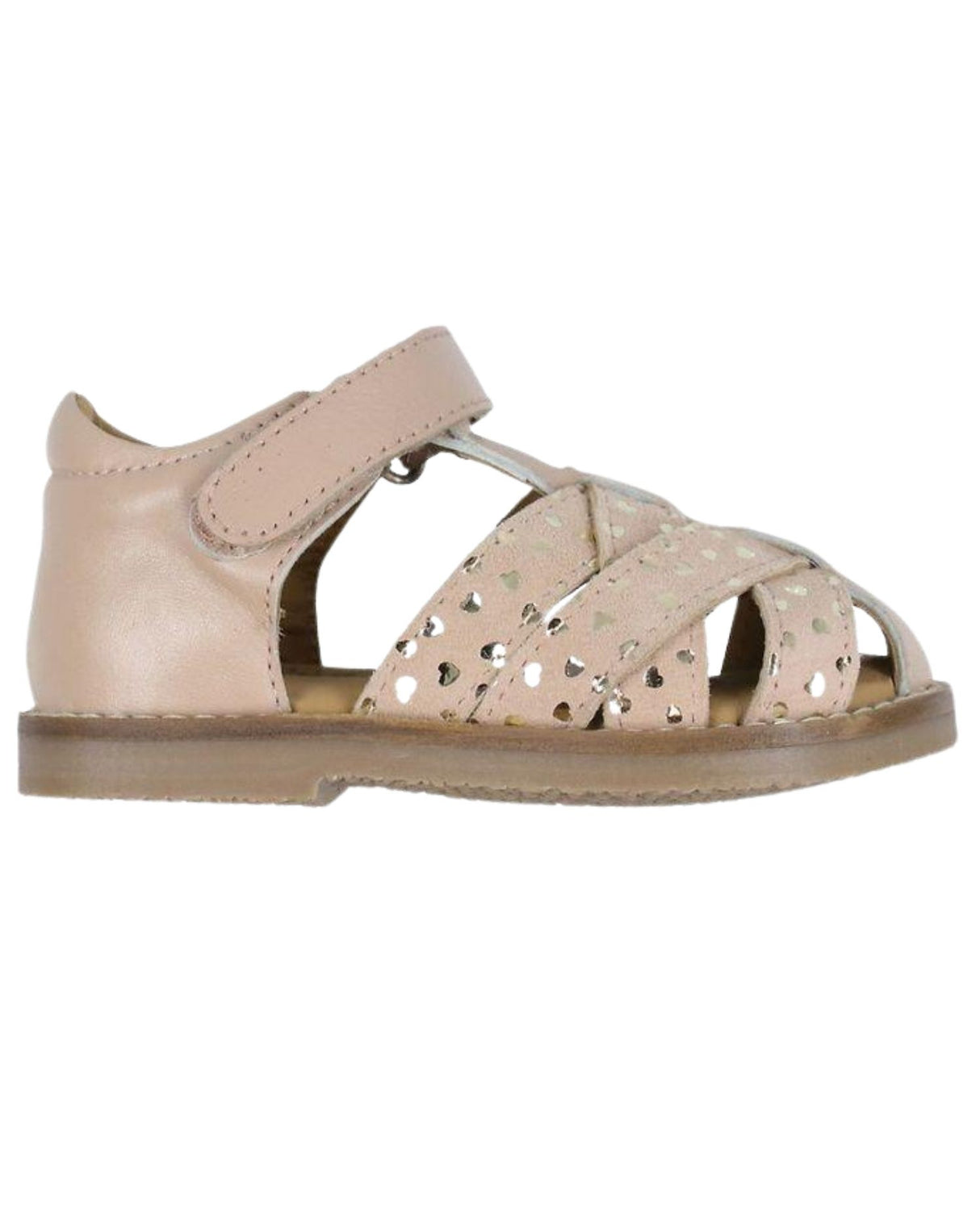 Lyserød Sofie Schnoor sandal med guld hjerter - Nude Rose - P231828-4060