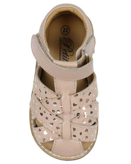Lyserød Sofie Schnoor sandal med guld hjerter - Nude Rose - P231828-4060