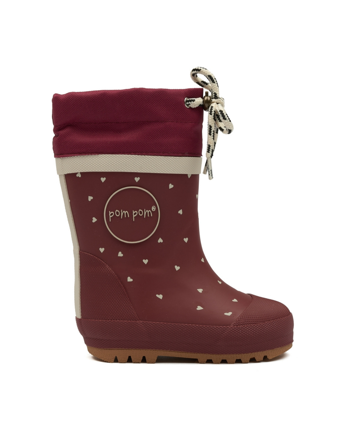 Rød - Heart - Pom Pom - Gummistøvle med for - PM1102
