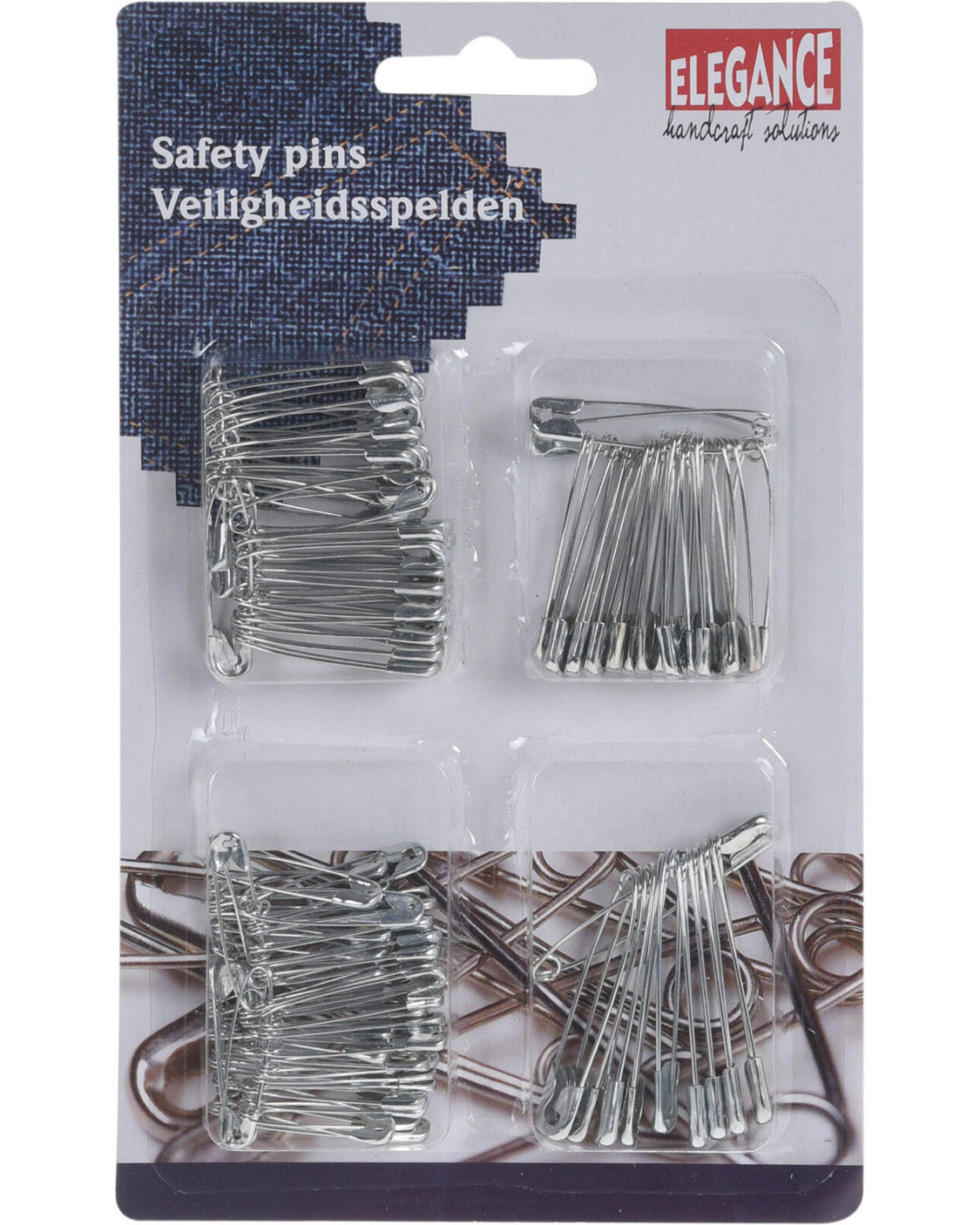 Safety pins 120 pieces in metal