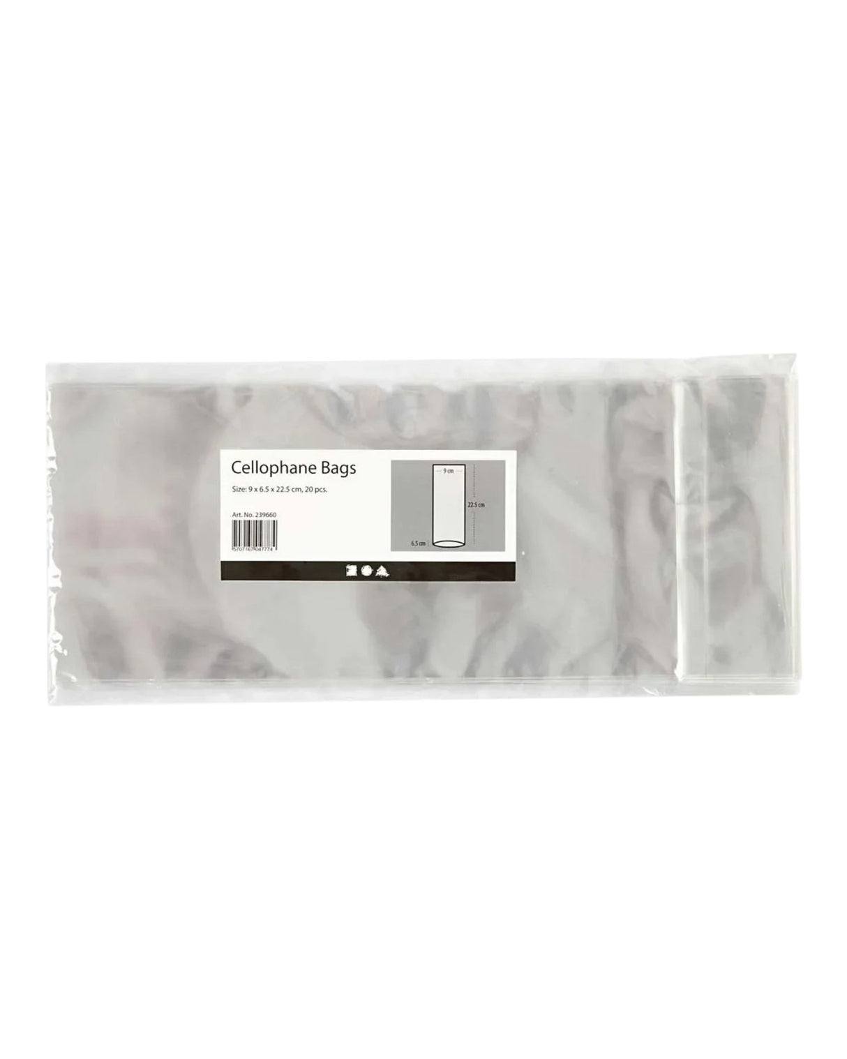 Cellofanpose 1 Pk., 20 Stk., H: 22,5 cm, 9x6,5 cm