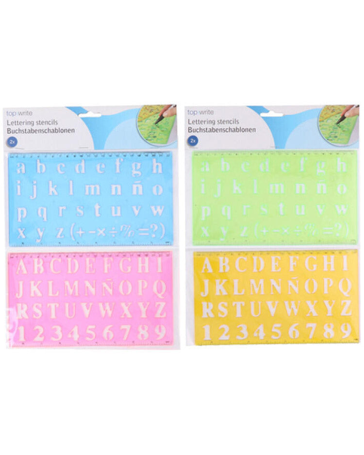 Stencils 2 stk Bogstaver og tal
