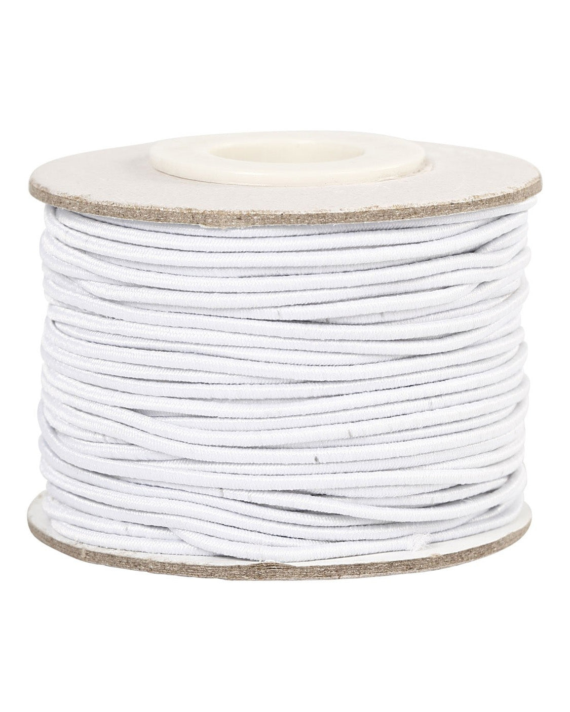 Elastiksnor 1 mm-  Hvid 25 meter - Rund stofelastik