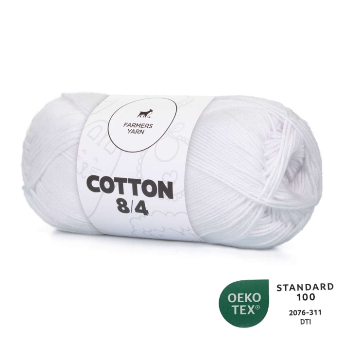 Cotton yarn Farmers Yarn color 20 Chalk White 8/4 50 g - OEKO TEX 100