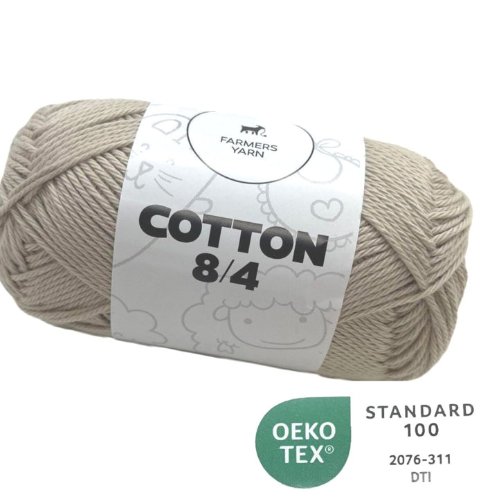 Bomuld garn Farmers Yarn fv. 81 Sand 8/4 50 g - OEKO TEX 100