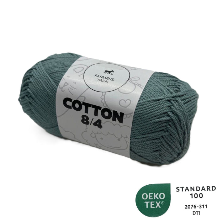 Cotton yarn Farmers Yarn color 89 Turquis green 8/4 50 g - OEKO TEX 100