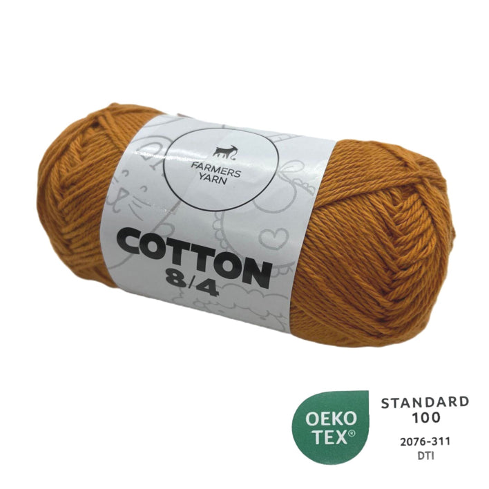 Cotton yarn Farmers Yarn color 95 Retro orange 8/4 50 g - OEKO TEX 100