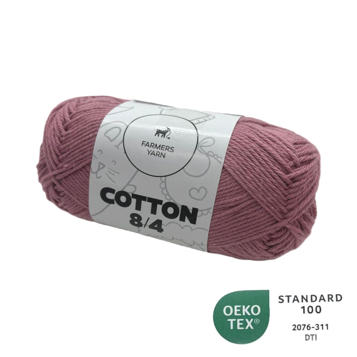 Bomuld garn Farmers Yarn fv. 96 Violet 8/4 50 g - OEKO TEX 100