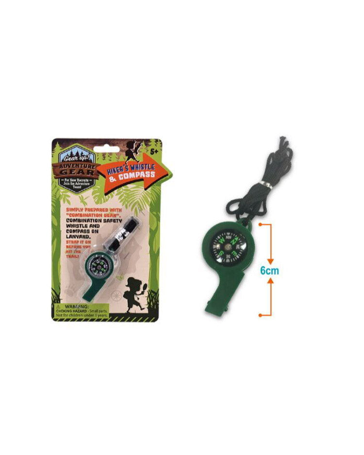 Fløjte 6cm med snor og kompas