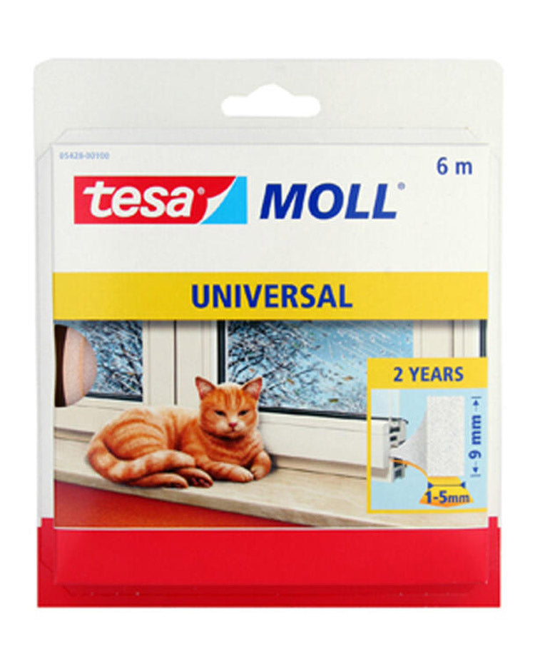 Tætningsliste skum hvid 6mx9mm