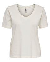 Hvid Jdy T-shirt med V hals - 15239939
