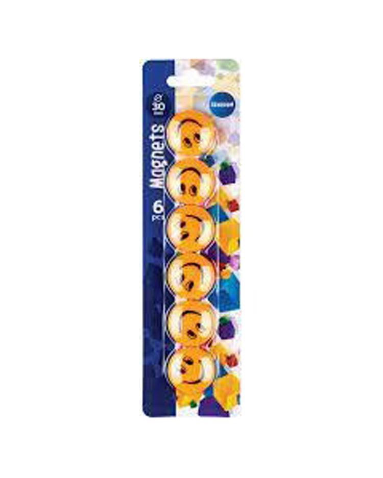 Magnets with Smiley heads 6pcs.