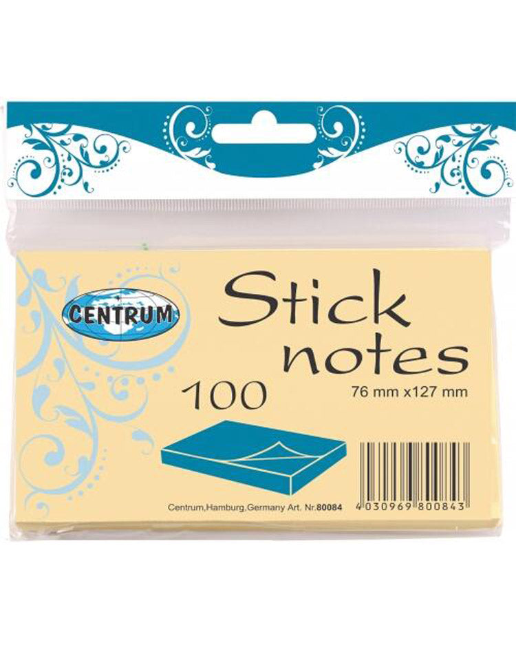 Sticknotes 70x125 mm 100 sheets pastel yellow