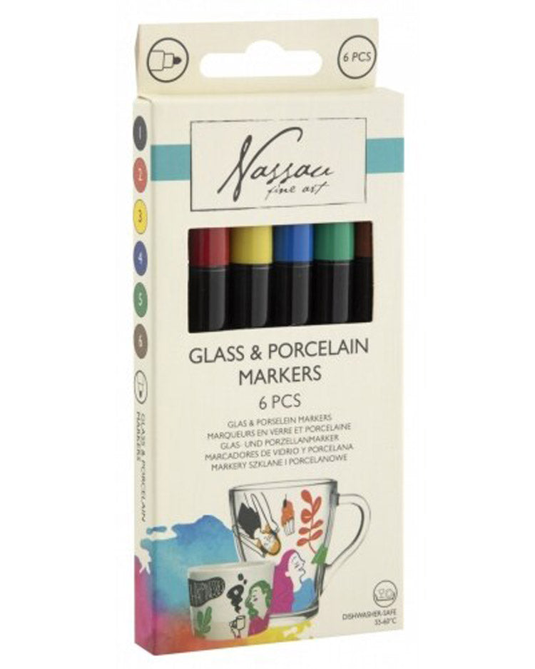 Markers for porcelain and glass 6 pcs.