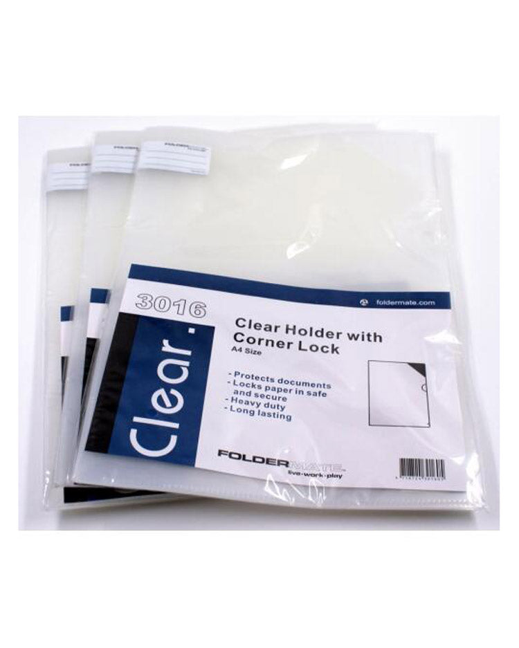 Charteque A4 clear with lock 5 pack