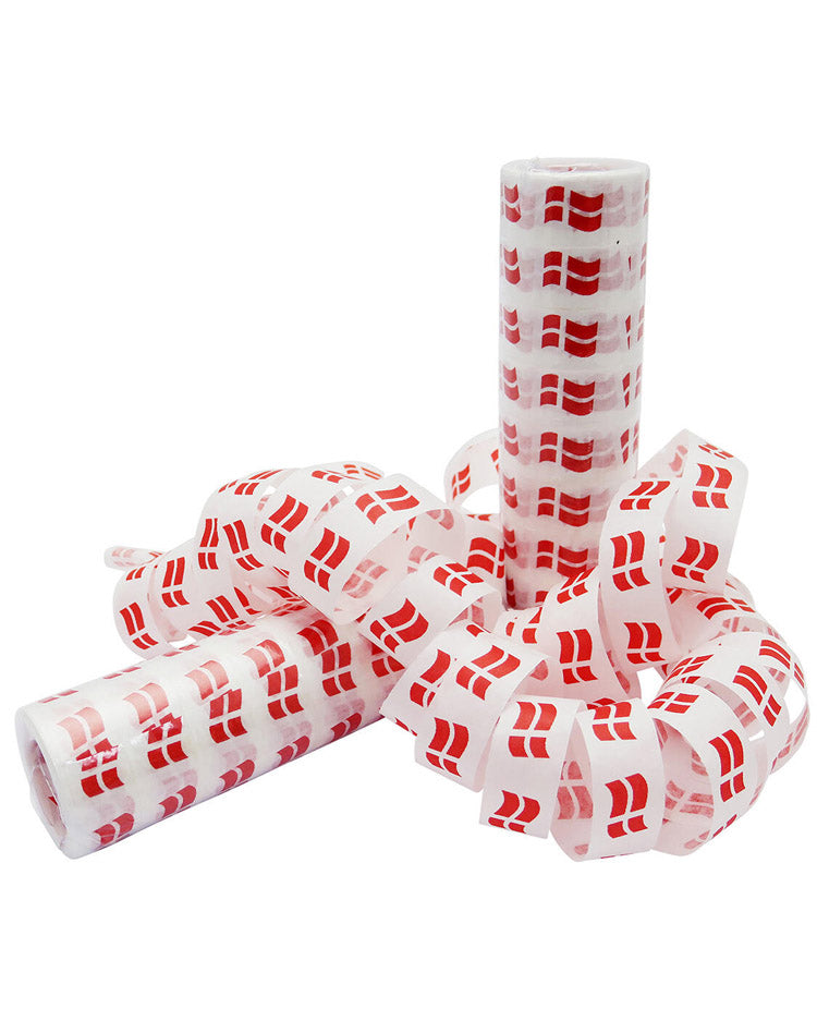 Streamers 2 rolls - White with flag