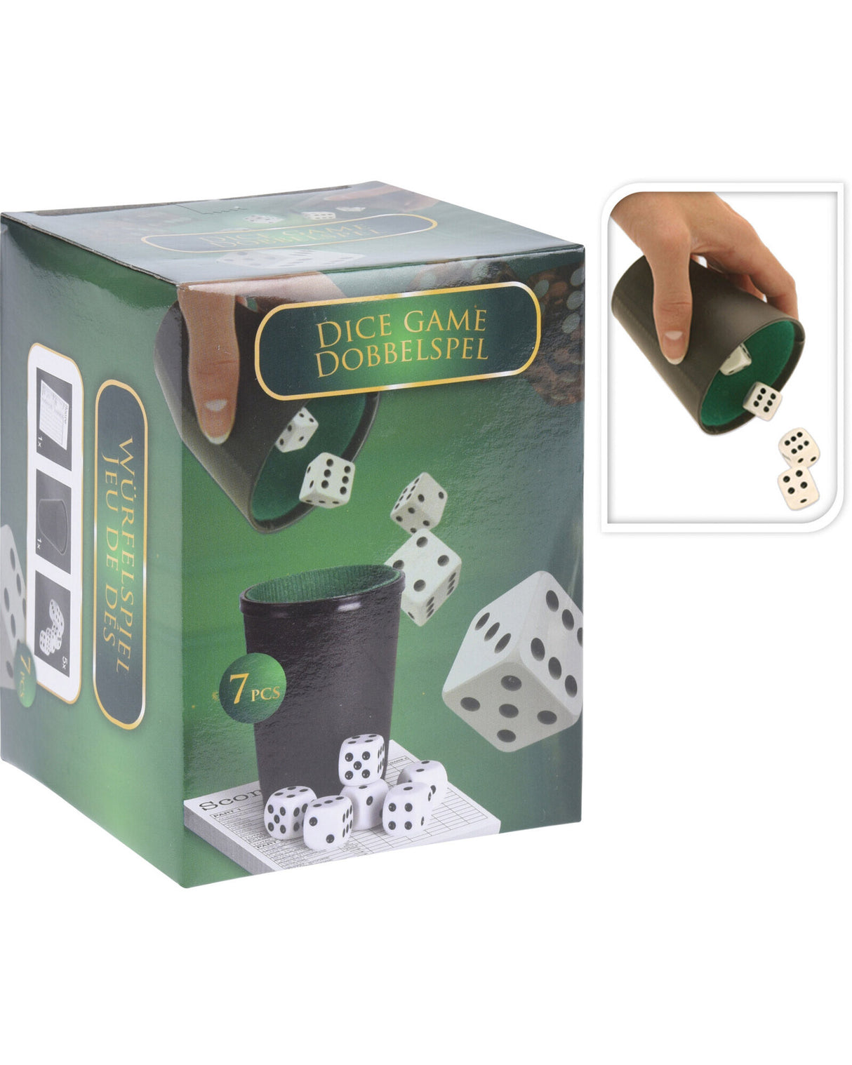 Yatzy sæt med sort bæger