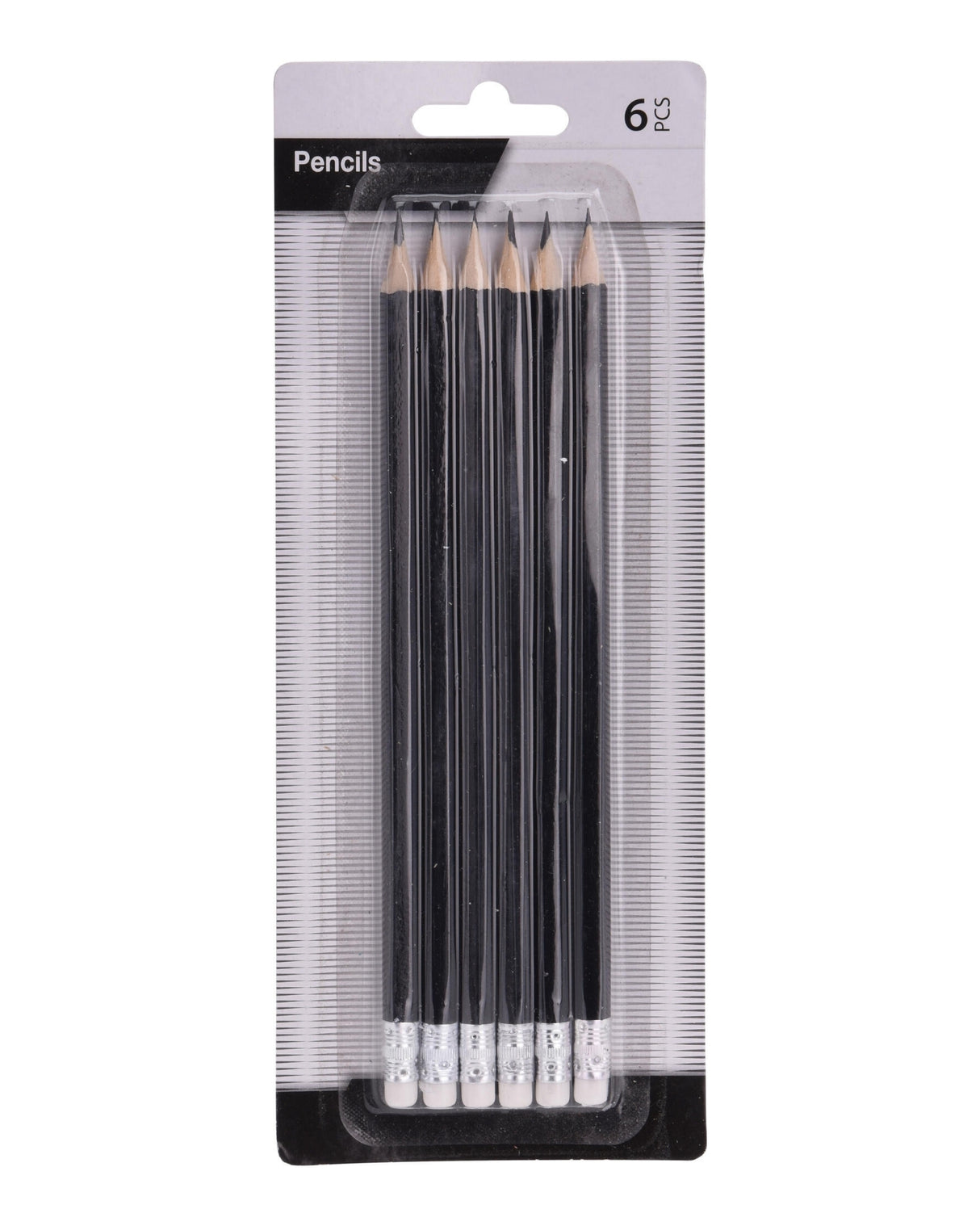Blyant HB 6 stk. med viskelæder