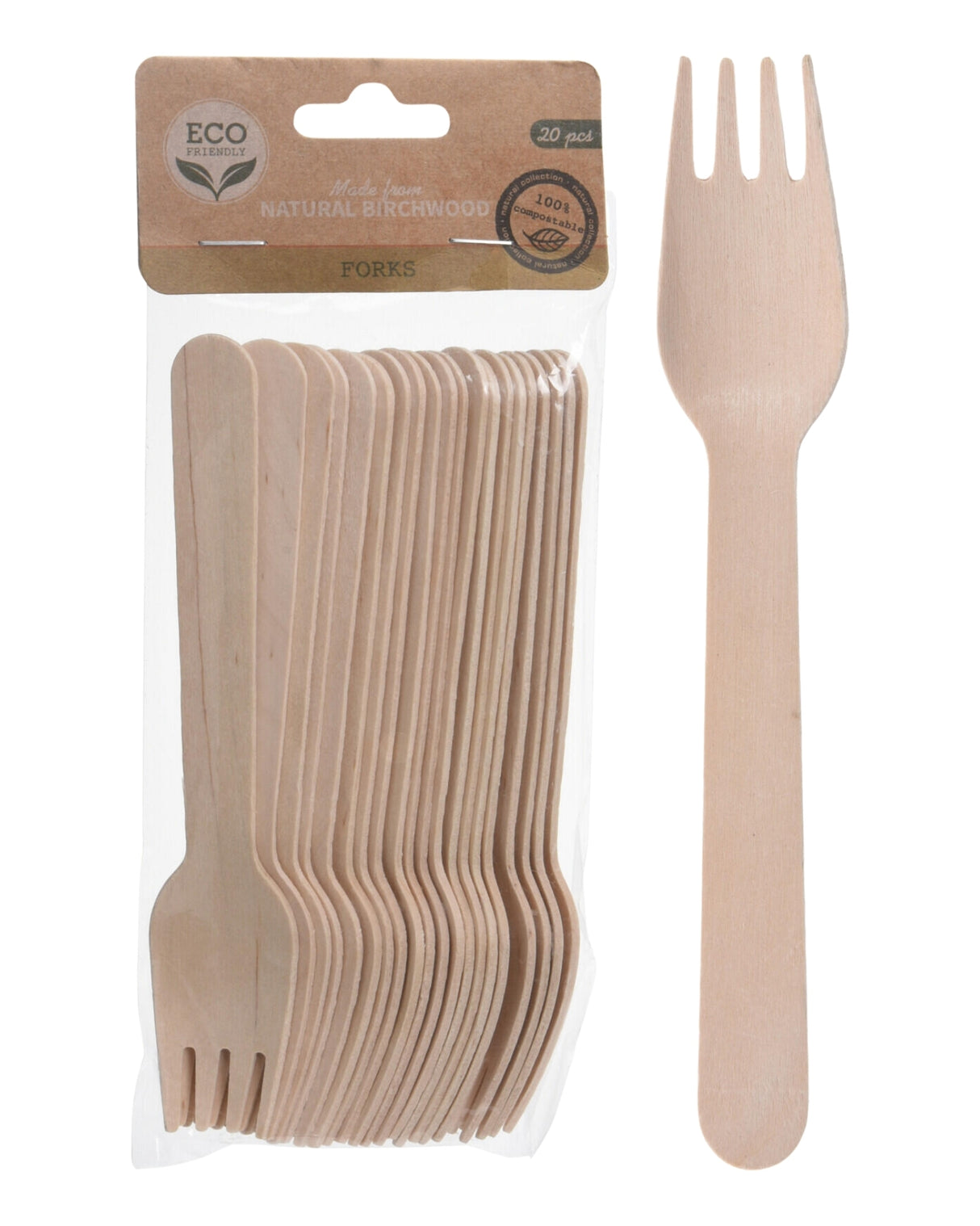 Gaffel i træ 20 stk