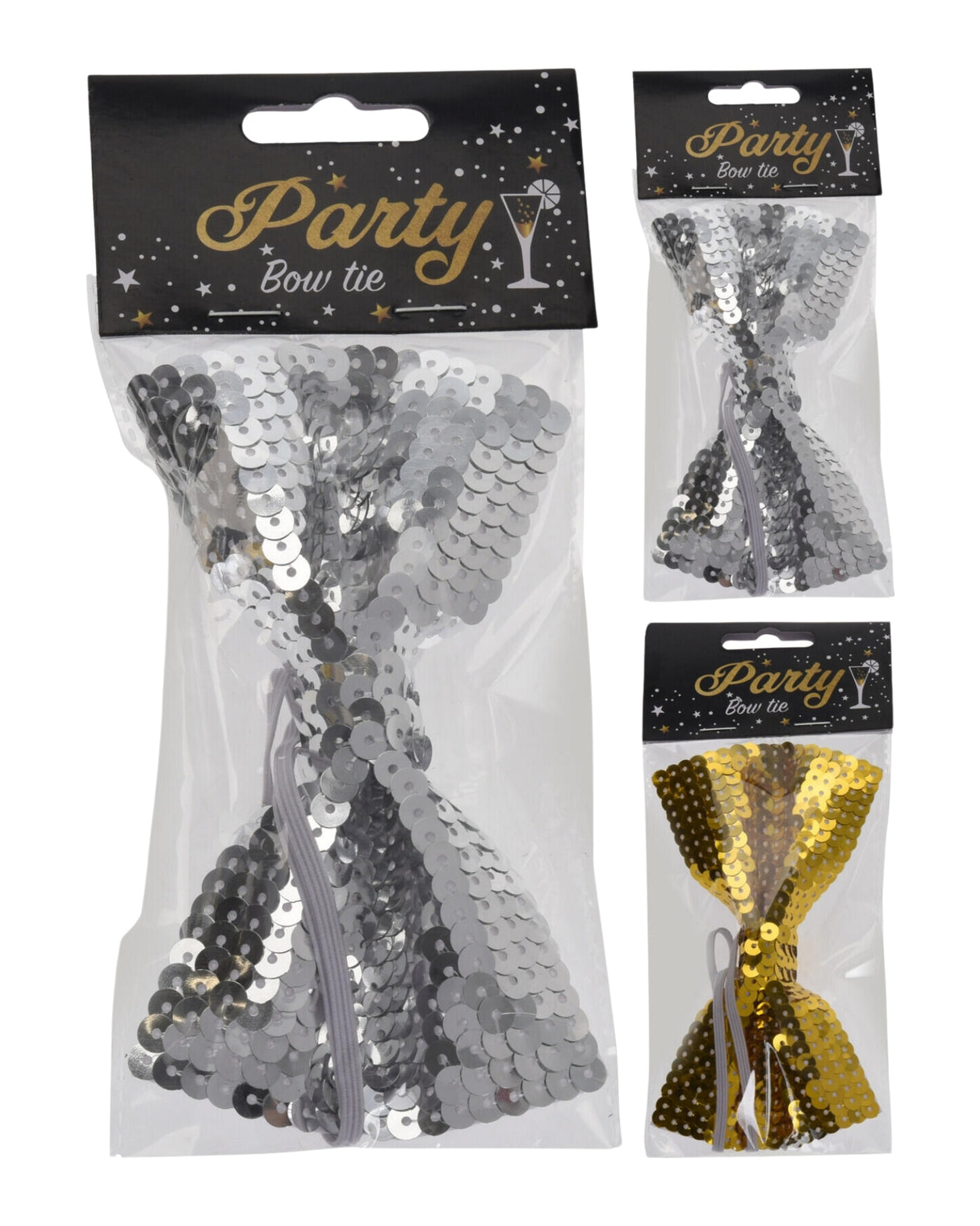 Bow tie with sequins 13x8cm