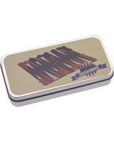 Rejsespil i metal æske - Backgammon