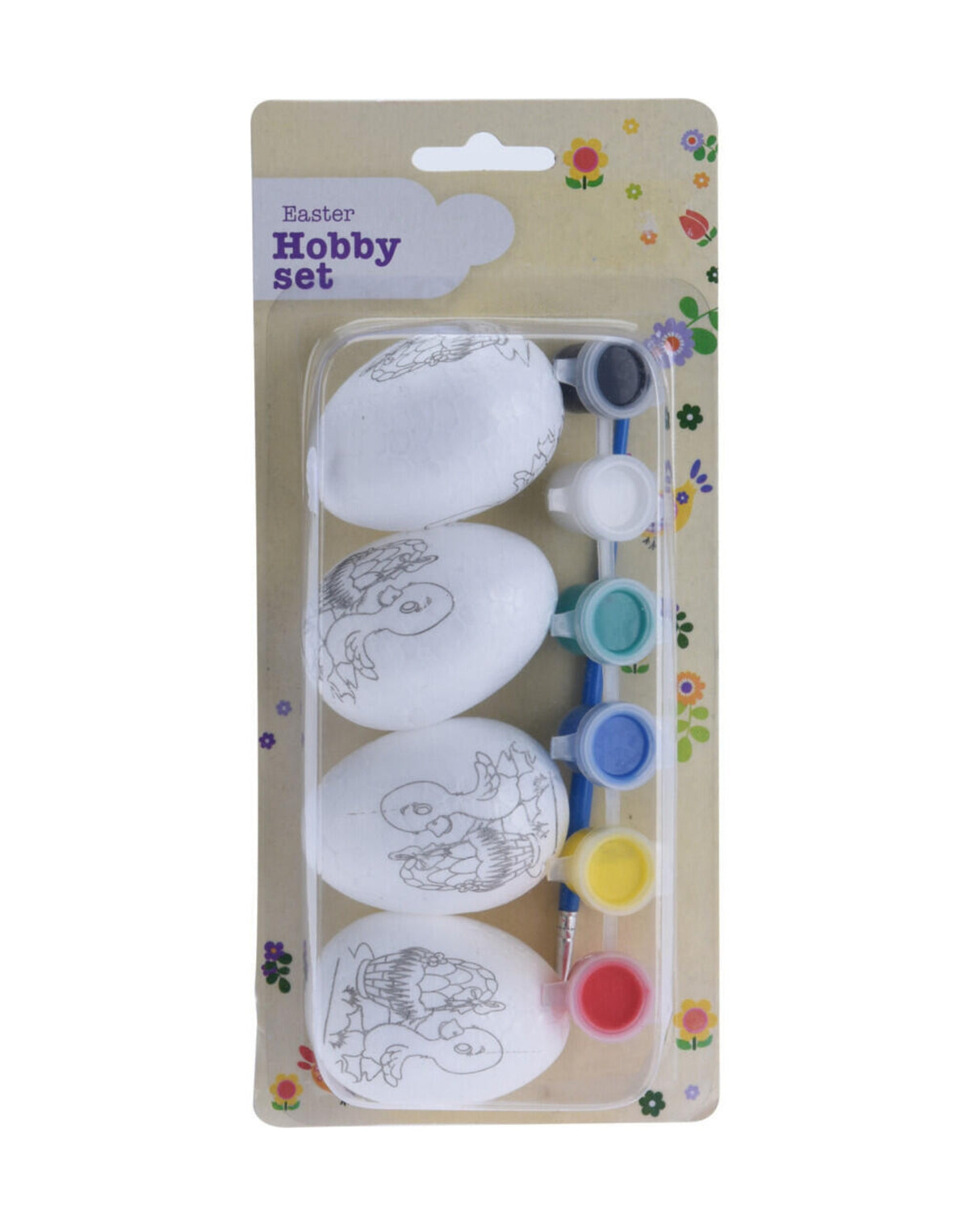 Painting set of 4 eggs with paint and eggs