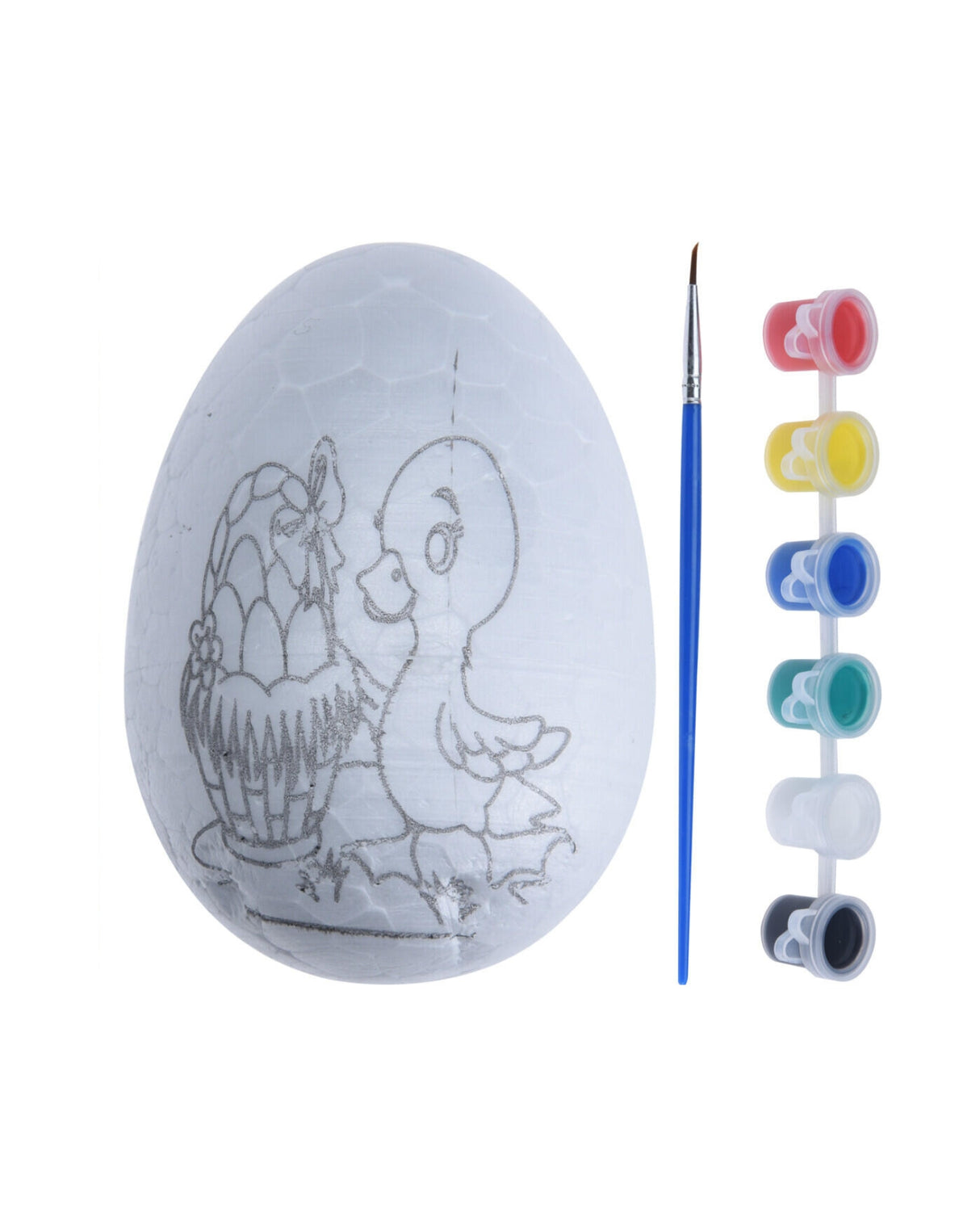 Painting set of 4 eggs with paint and eggs