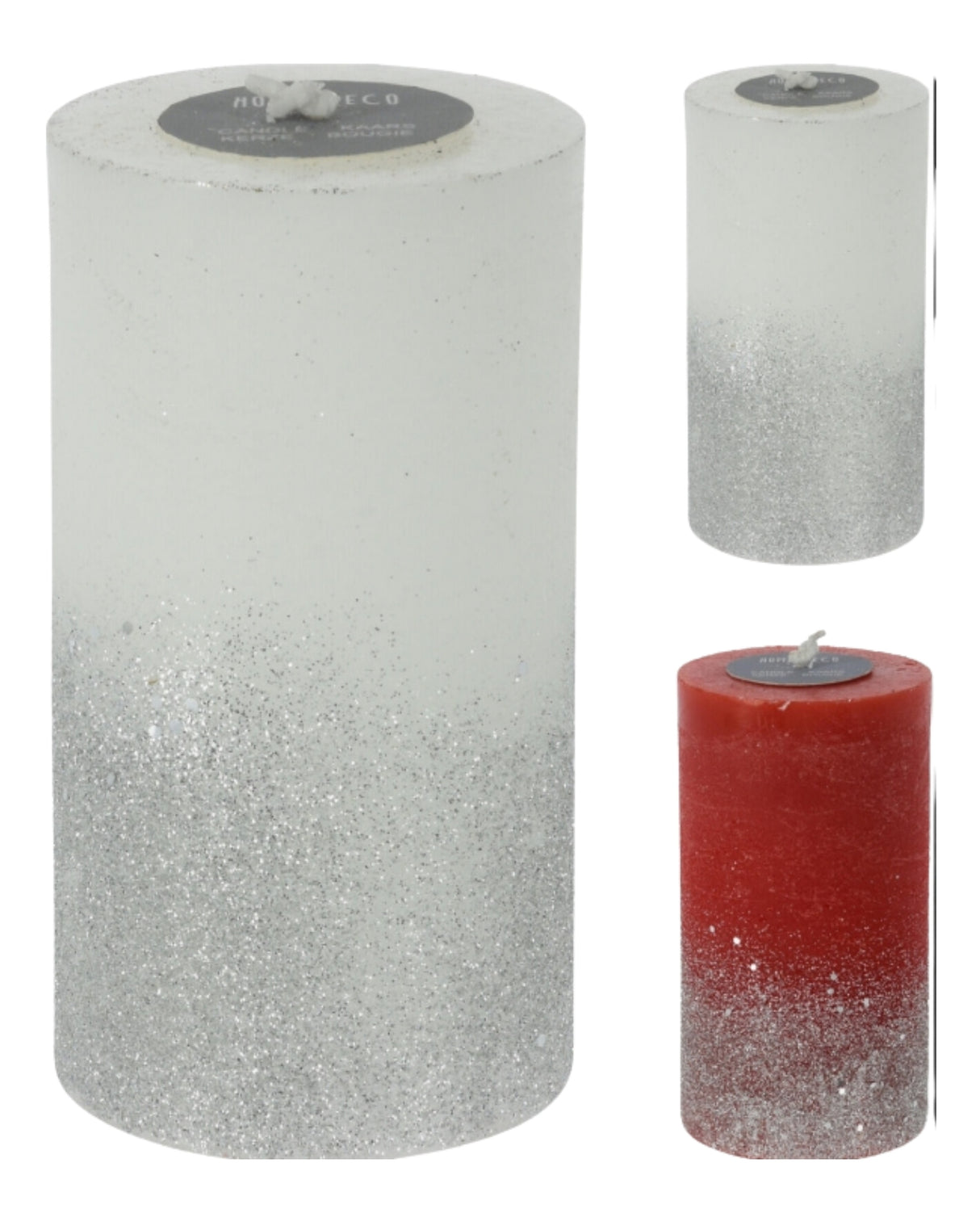 Bloklys rustic 7x9cm med sølv