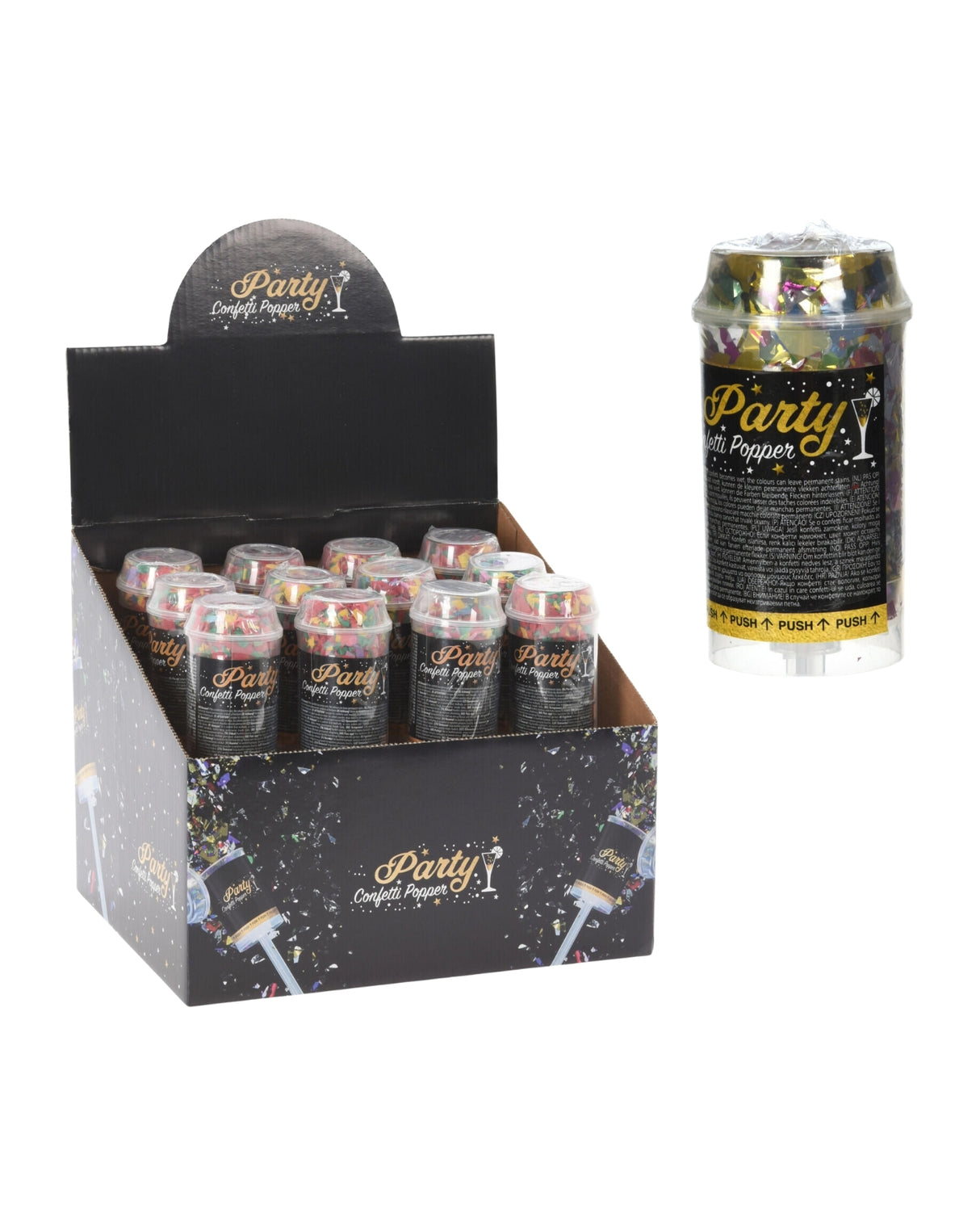 Party popper with confetti 1 pc.