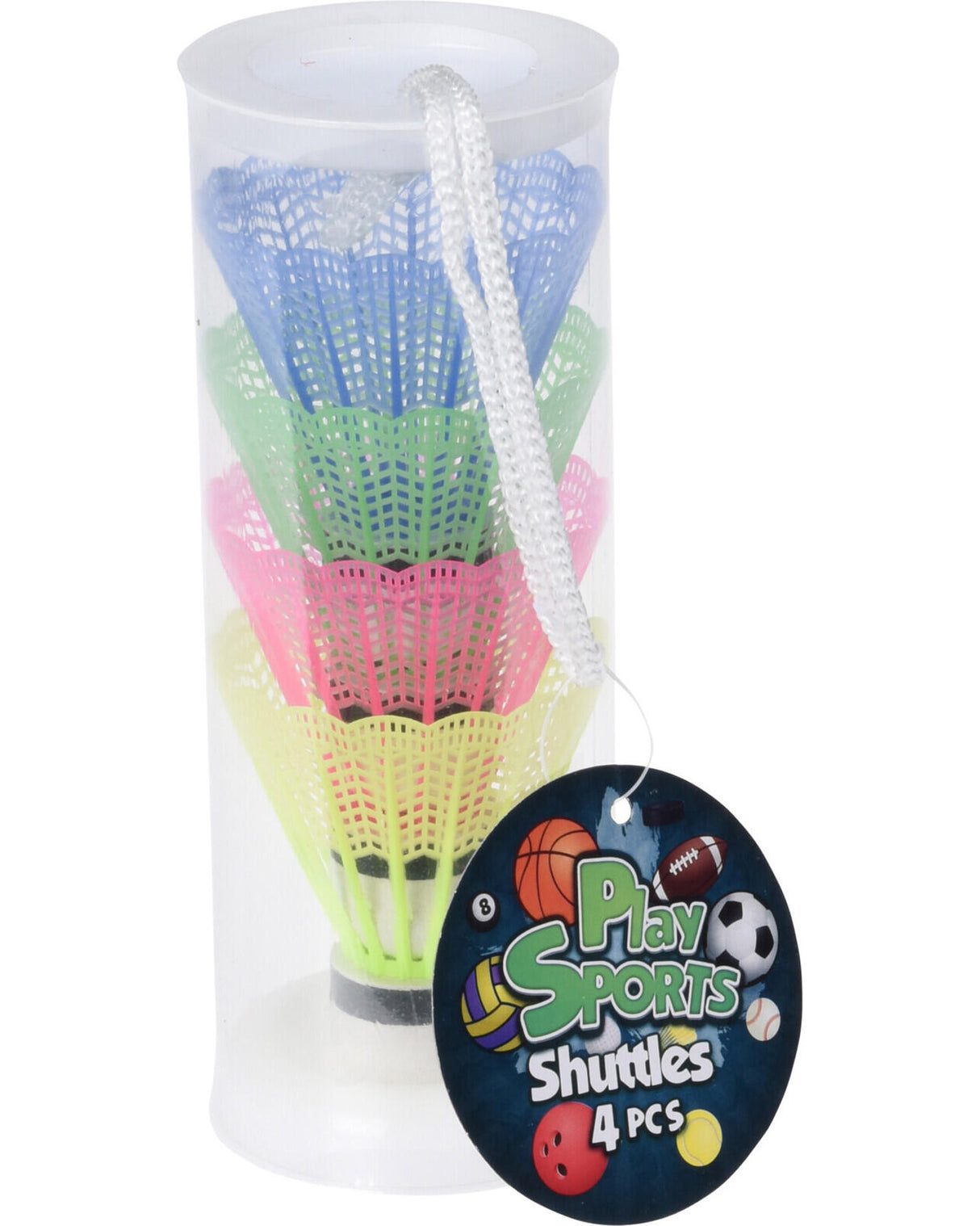 Fjerbolde til badminton i plast 4 stk