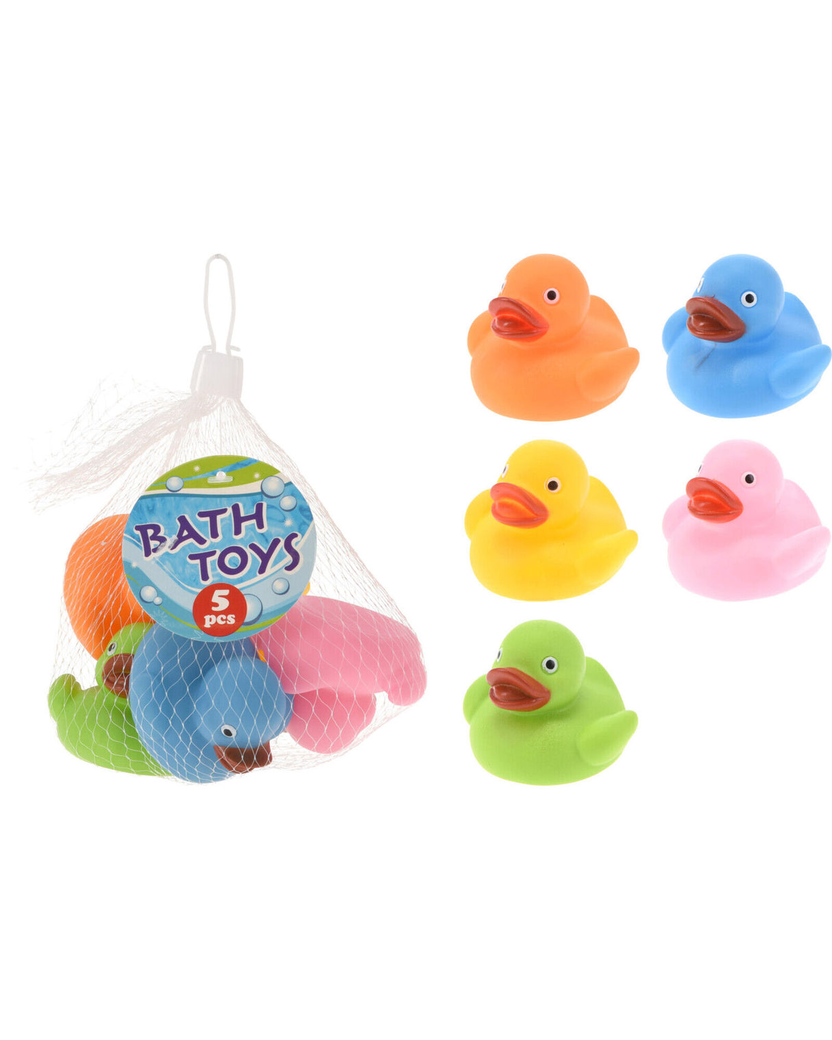 Badeænder 5 stk farvede