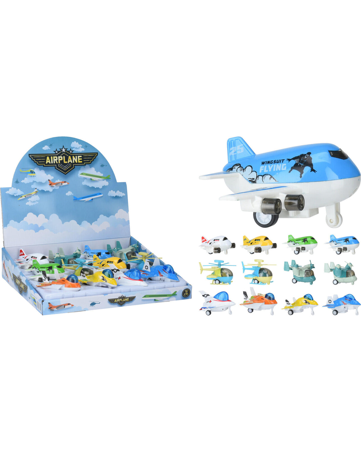 Fly i metal 10cm med pull-back