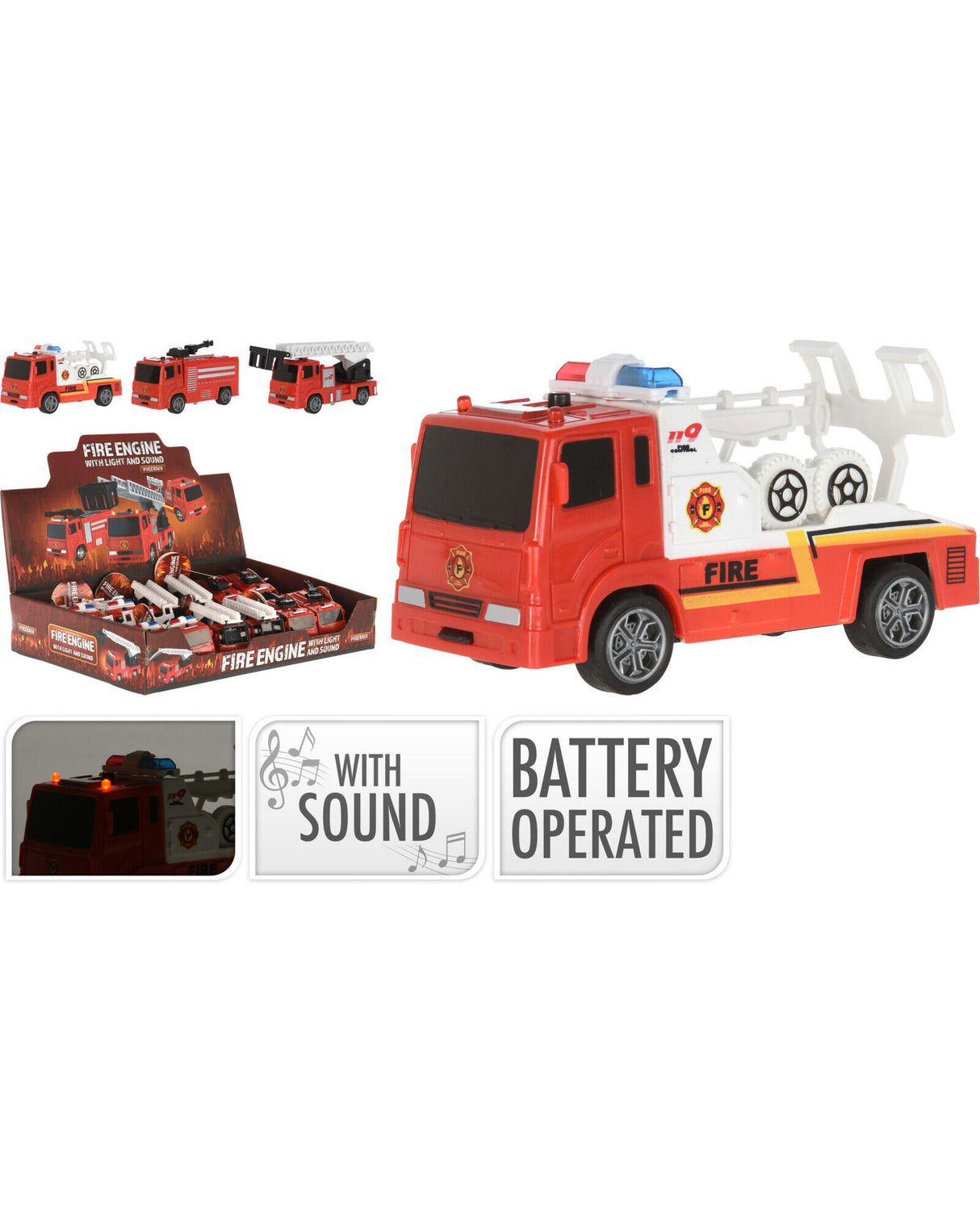 Bil 12cm med lyd og lys