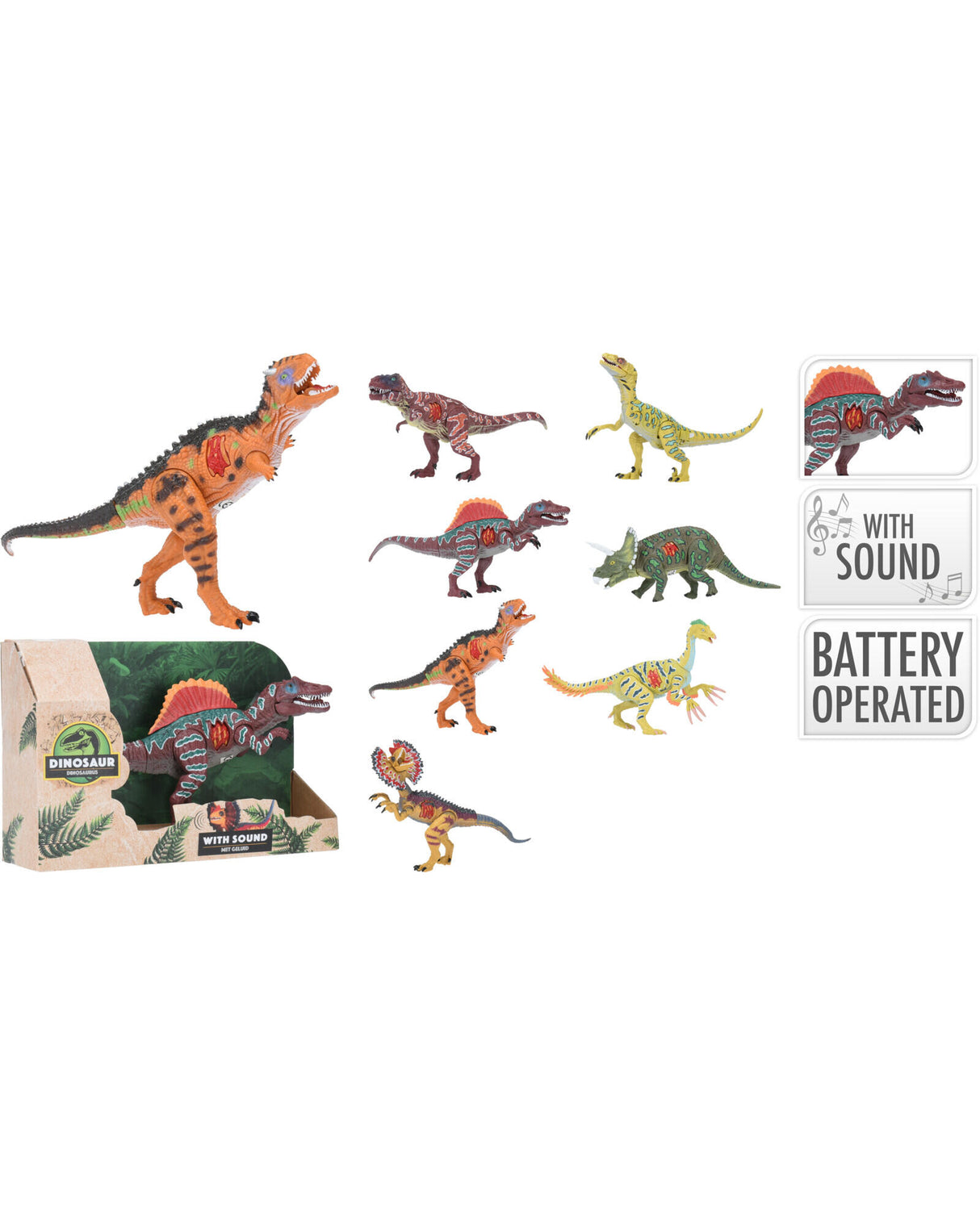 Dinosaur 23cm med lyd