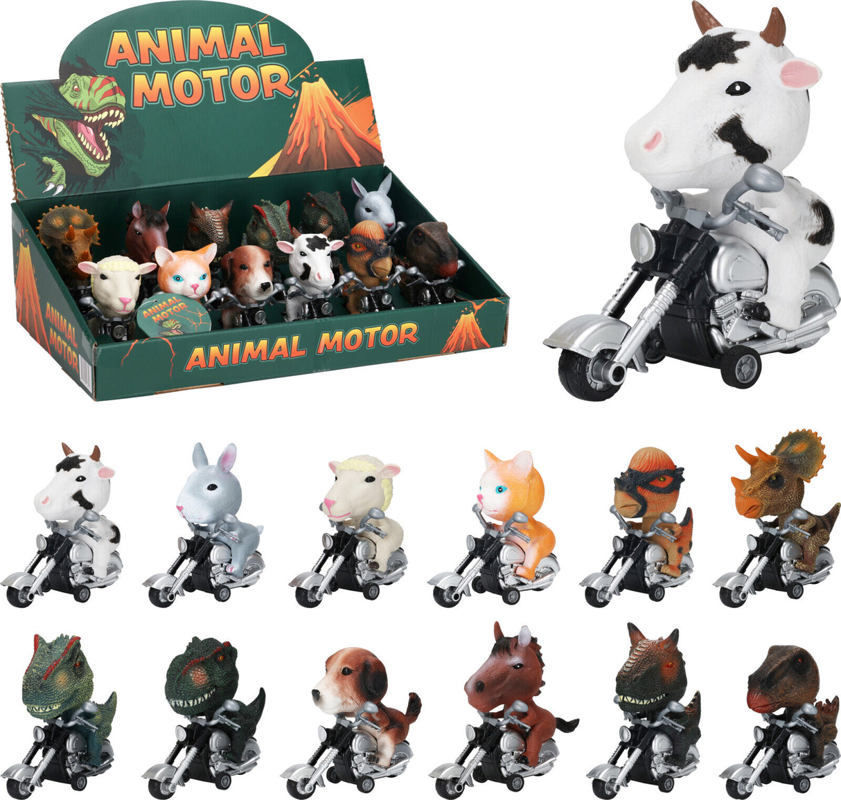 Motorcykel 12cm med dyr 1 stk
