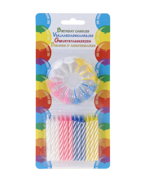 Lagkagelys 24 stk - Ensfarvet eller stribet