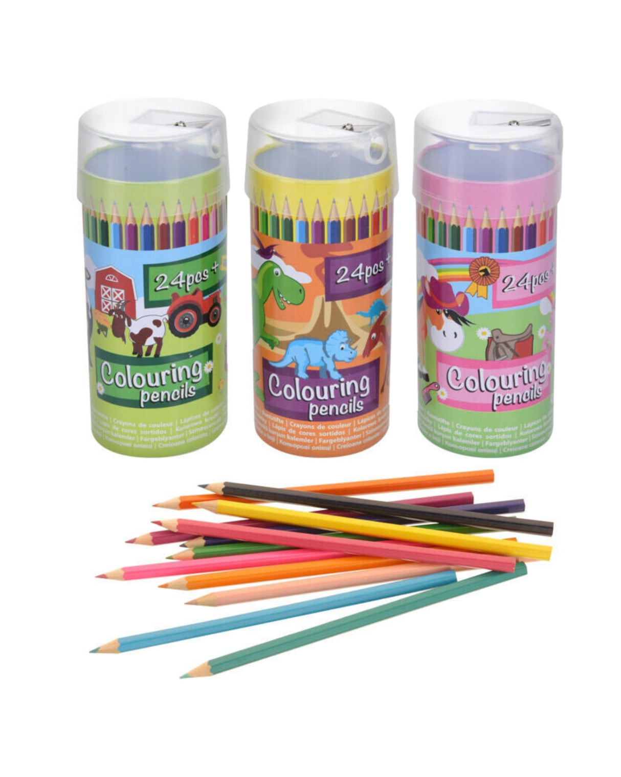 Colored pencils 24 pcs, in cylinder