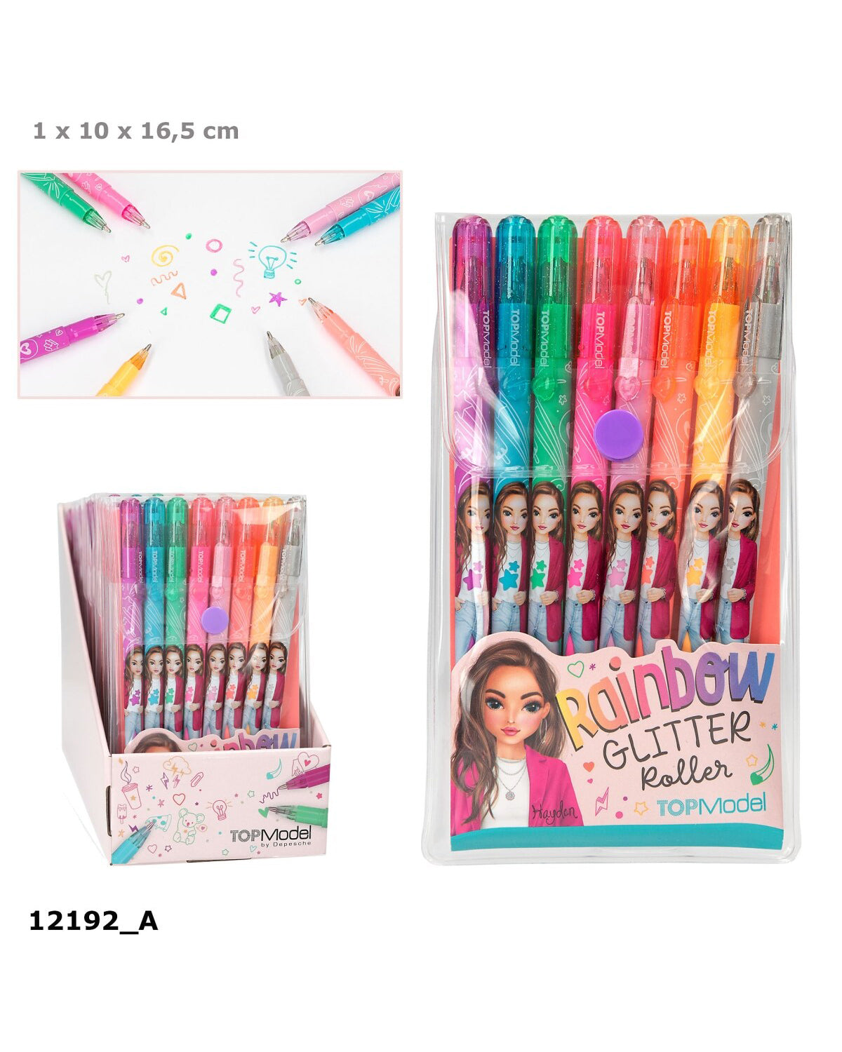 TOPModel Glitter Gelpen sæt med 8 farver