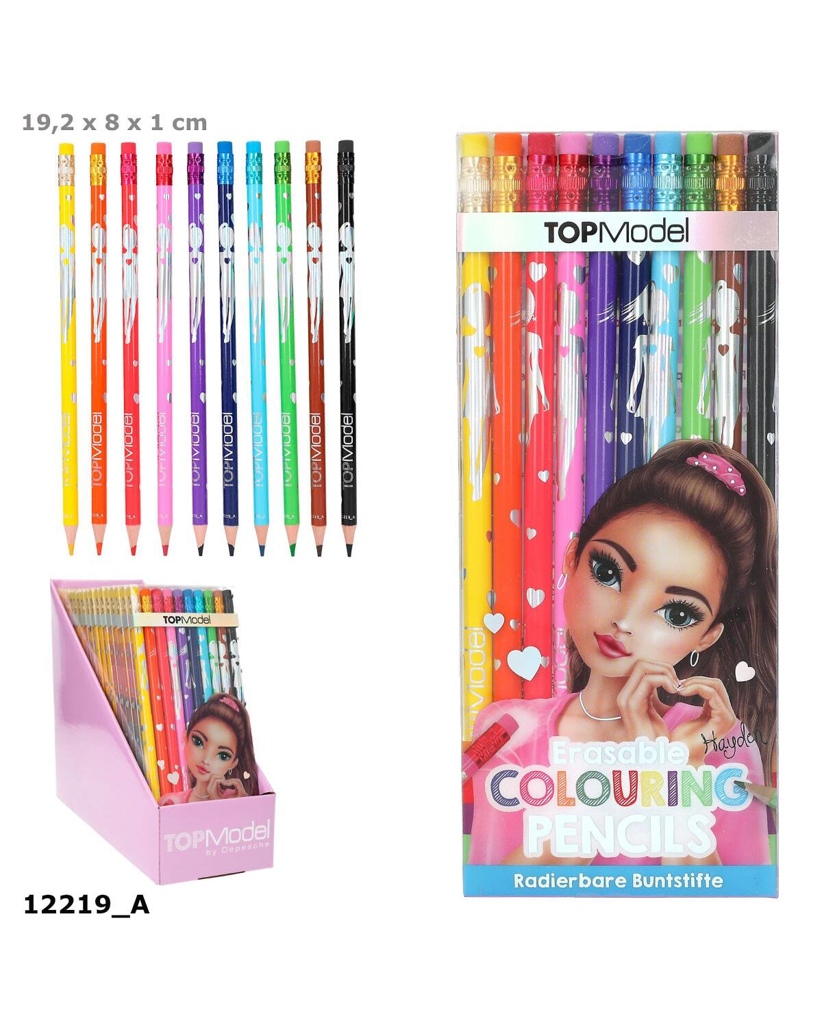 TopModel Colored Pencils with Eraser
