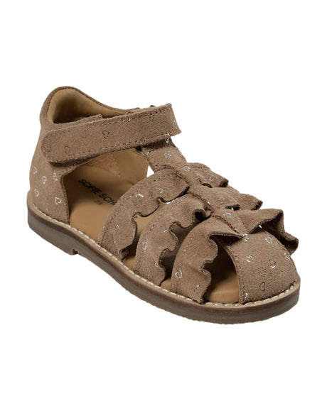 Brun Sofie Schnoor flæse sandal - sølv hjerter - P251807-7016