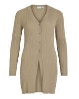 Sand - savannah tan - Vila - rib strik cardigan - 14103413