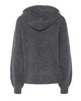 Grå - dark grey melange - Pieces - hoodie strik - 17154315