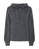 Grå - dark grey melange - Pieces - hoodie strik - 17154315