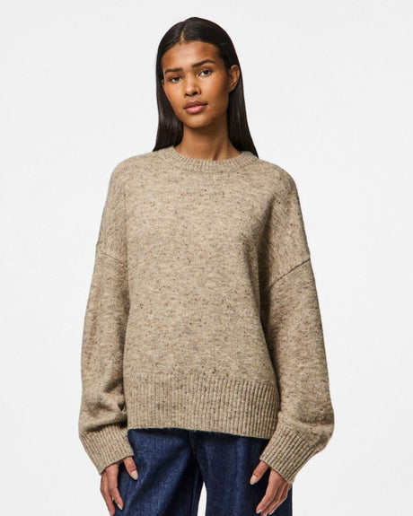 Beige - Irish Cream - PIECES - Striktrøje - 17154357