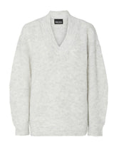 Lysegrå - Light Grey Melange - PIECES -Striktrøje - 17157870