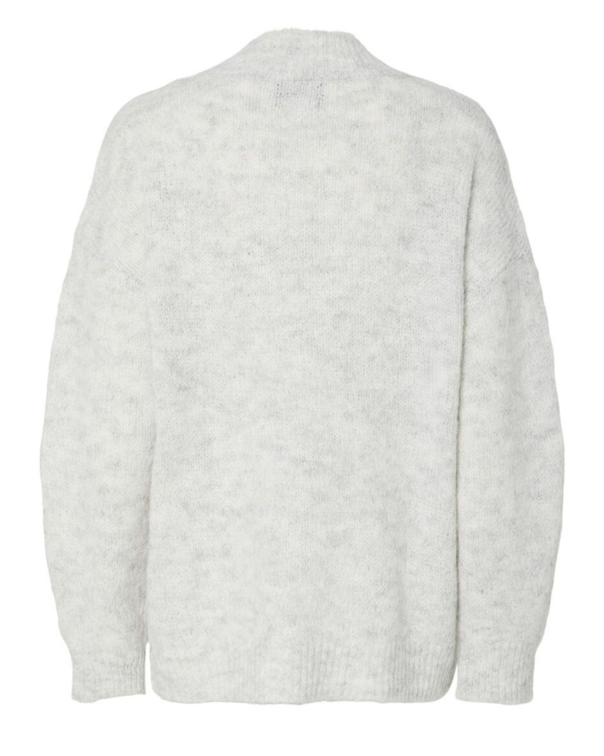 Lysegrå - Light Grey Melange - PIECES -Striktrøje - 17157870